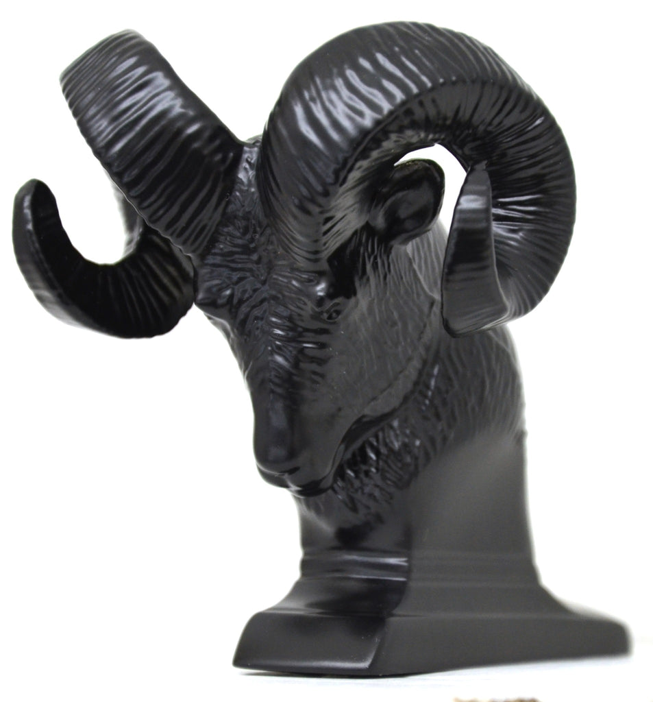 Hood Ornament Rams Head Matte Black Power Coated for Flat Hood Pull 3.5"GG#48050