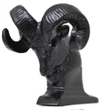 Hood Ornament Rams Head Matte Black Power Coated for Flat Hood Pull 3.5"GG#48050