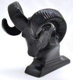 Hood Ornament Rams Head Matte Black Power Coated for Flat Hood Pull 3.5"GG#48050