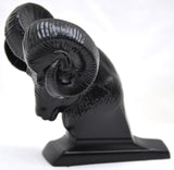 Hood Ornament Rams Head Matte Black Power Coated for Flat Hood Pull 3.5"GG#48050