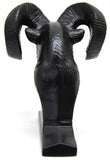 Hood Ornament Rams Head Matte Black Power Coated for Flat Hood Pull 3.5"GG#48050