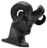 Hood Ornament Rams Head Matte Black Power Coated for Flat Hood Pull 3.5"GG#48050