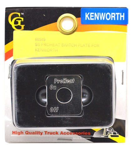GG Switch Plate for Kenworth ProHeat Engine Heater Stainless Block Letter #68589