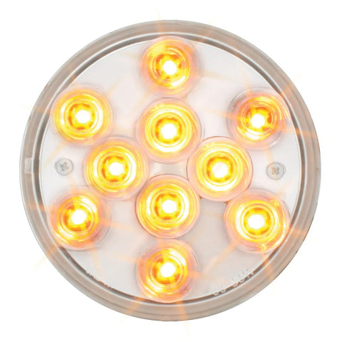4" Mega 10 Plus Amber Park/Turn/Clearance LED Light Clear Lens W/ Plug GG#76841