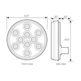 4" Mega 10 Plus Amber Park/Turn/Clearance LED Light Clear Lens W/ Plug GG#76841