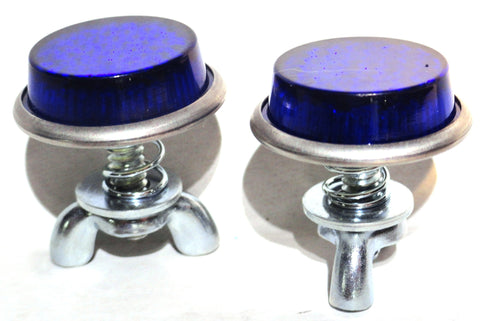 Reflectors Round Screw Type with Wing Nut & Spring Blue 5/8" GG#80842 Pair
