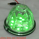 Glass Lens Conversion Light Base 18 High Powered Green SMD LEDs 3 Wire GG#81854