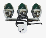 Auxiliary Incandescent Triple Mini Light w/Visor Green Lens 3 Bulb GG#82783 Each