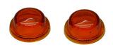 Glass Dome Light Lens Amber for Peterbilt Top Hat Style 1 9/16" GG#82815 Pair