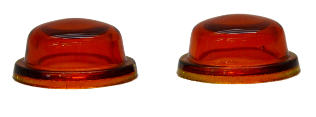 Glass Dome Light Lens Amber for Peterbilt Top Hat Style 1 9/16" GG#82815 Pair