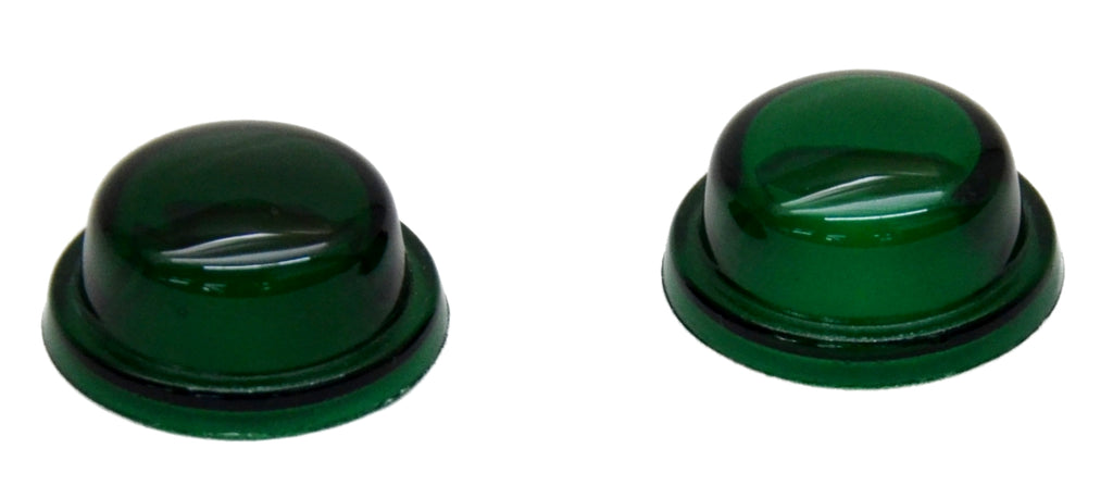 Glass Dome Light Lens Green for Peterbilt Top Hat Style 1 9/16" GG#82817 Pair