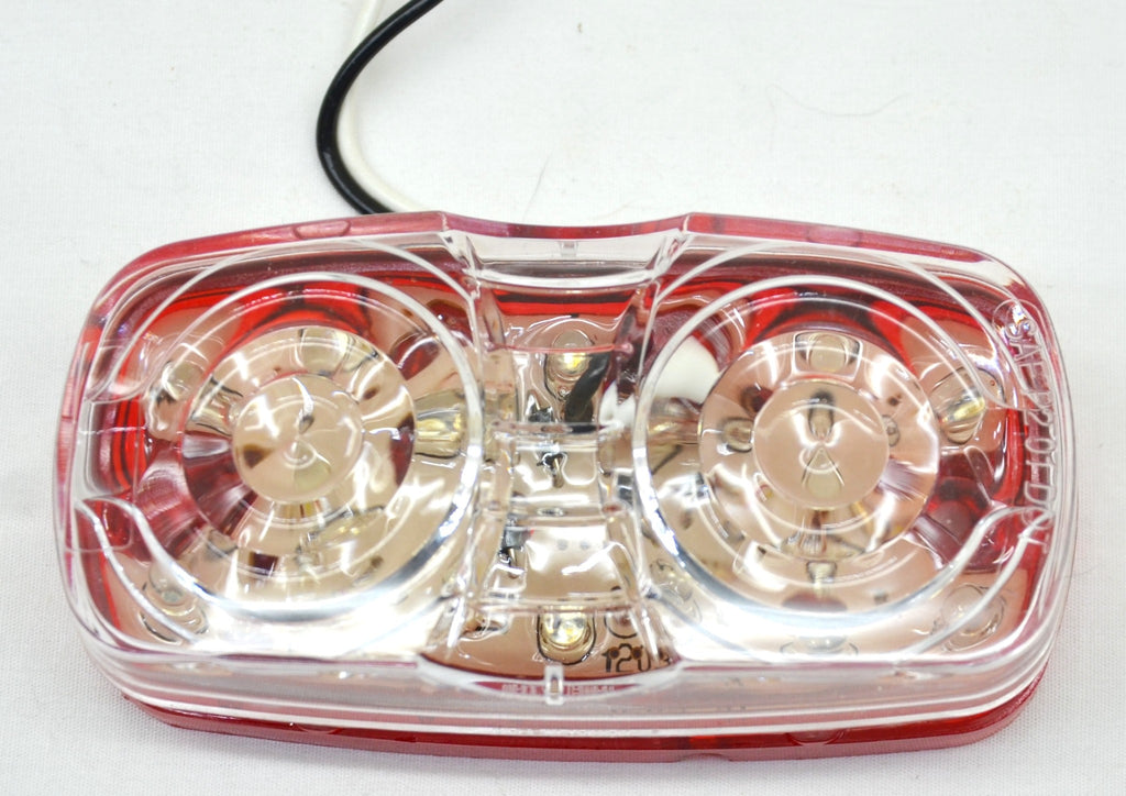 Tiger Eye Double Bubble Led Light for Kenworth 16 Red LEDs Clear Lens GG#85243