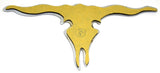 Cut Out Longhorn Steer Skull 3-1/4" x 6-5/8" Chrome Steel Tape Mnt GG#90223 Each