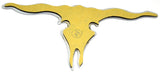Cut Out Longhorn Steer Skull 3-1/4" x 6-5/8" Chrome Steel Tape Mnt GG#90223 Each