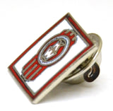 Hat Pin Tie Tack Lapel Pin Semi Truck "KW" Logo White & Red Metal Stud Mount