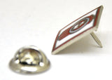 Hat Pin Tie Tack Lapel Pin Semi Truck "KW" Logo White & Red Metal Stud Mount