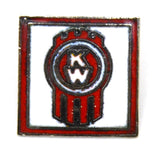 Hat Pin Tie Tack Lapel Pin Semi Truck "KW" Logo White & Red Metal Stud Mount