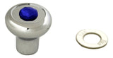 GG Deluxe Dash Control Knob Fan Blue Jewel SS Plaque Chrome Knob #95691 Each