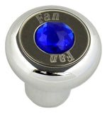 GG Deluxe Dash Control Knob Fan Blue Jewel SS Plaque Chrome Knob #95691 Each