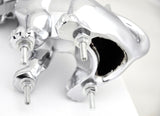 Sitting Basset Hound Hood Ornament Chrome Plated 4 Stud Mount 7 1/8" Tall, 8" L