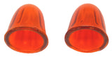 Bumper Guide Dome Light Lens Dark Amber Glass Watermelon 1-5/8 OD #7721DA Pair