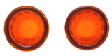 Bumper Guide Dome Light Lens Dark Amber Glass Watermelon 1-5/8 OD #7721DA Pair