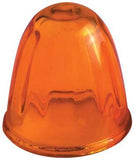 Bumper Guide Dome Light Lens Dark Amber Glass Watermelon 1-5/8 OD #7721DA Pair