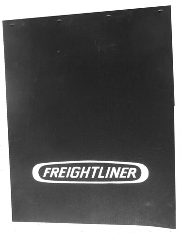 Rubber Mud Flaps for Freightliner 24" x 30" Black White Logo HTSMF-2430 Pair