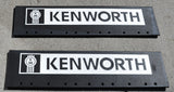 2-Quarter Fender Mud Flaps Kenworth 24" x 6" Black White Logo Rubber MKW-2406