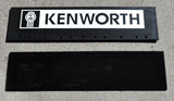 2-Quarter Fender Mud Flaps Kenworth 24" x 6" Black White Logo Rubber MKW-2406