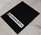 Mud Flaps for Kenworth 24" x 30" Black White Logo Rubber Rib Back MKW-2430 Pair
