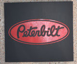Front Fender Mud Flaps Peterbilt 16x14 Black Red Logo Rubber MP-1614 -Pair