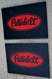 Front Fender Mud Flaps For Peterbilt 18X12 Black Red Logo Rubber MP-1812-Pair