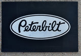Front Fender Mud Flaps For Peterbilt 18X12 Black Silver Logo Rubber MPS1812-Pair