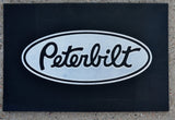 2-Front Fender Mud Flaps For Peterbilt 18X12 Black Silver Logo Rubber MPS-1812