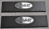 Quarter Fender Mud Flaps Peterbilt 24 x 6 Black Silver Logo Rubber MPS-2406 Pair