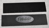 Quarter Fender Mud Flaps Peterbilt 24 x 6 Black Silver Logo Rubber MPS-2406 Pair