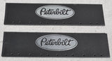 2-Quarter Fender Mud Flaps Peterbilt 24 x 6 Black Silver Logo Rubber MPS-2406