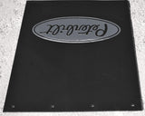 2-Mud Flaps for Peterbilt 24" x 30" Black Silver Logo Rubber Rib Back MPS-2430