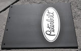 2-Mud Flaps for Peterbilt 24" x 30" Black Silver Logo Rubber Rib Back MPS-2430