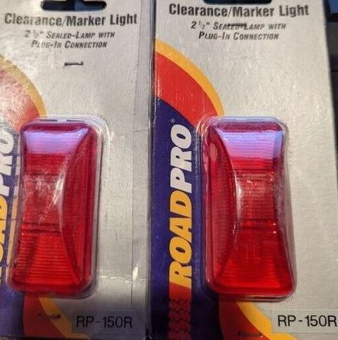 2.5" Sealed Red Clearance/Marker Light W/plug In Connector RoadPro RP-150R Pair