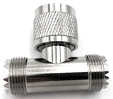 Truck Spec T Shape CB Radio Coax Connector Male PL259 to 2 Female SO239 TSM-359