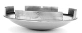 UP Front Hub Cap 4 Even Notches Dome Stainless Aluminum Wheel 1" Lip #20118 Pair