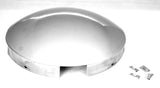 UP Front Hub Cap 4 Even Notches Dome Stainless Aluminum Wheel 1" Lip #20118 Pair