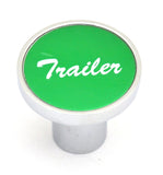 Air Brake Trailer Knob Screw-on Chrome Body Green Aluminum Sticker UP#23019
