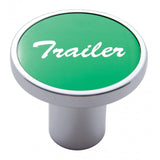 Air Brake Trailer Knob Screw-on Chrome Body Green Aluminum Sticker UP#23019