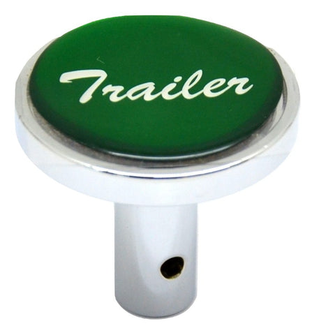 Air Brake Knob Pin Mount Trailer Green Glossy Chrome Knob 1 1/2" Tall UP#23344