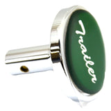 Air Brake Knob Pin Mount Trailer Green Glossy Chrome Knob 1 1/2" Tall UP#23344